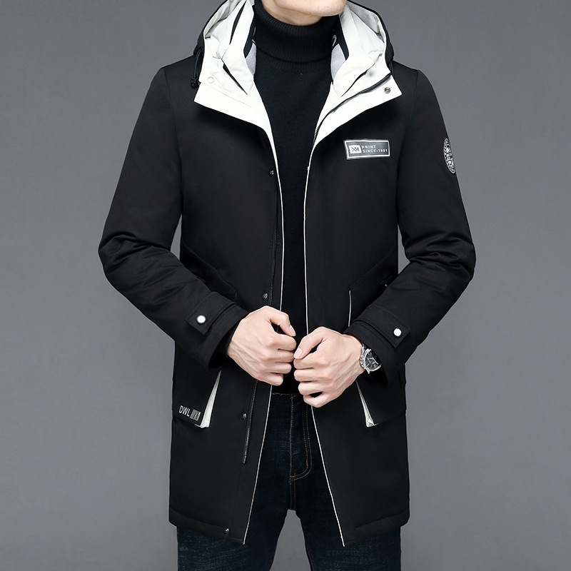 Solid color keep warm black winter velvet down jacket with zipper…