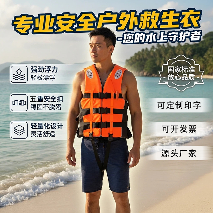Life Jacket Large Buoyancy Adult Children Professional Flood Control Swimming Snorkeling Equipment Fishing Boat Buoyancy Vest Vest