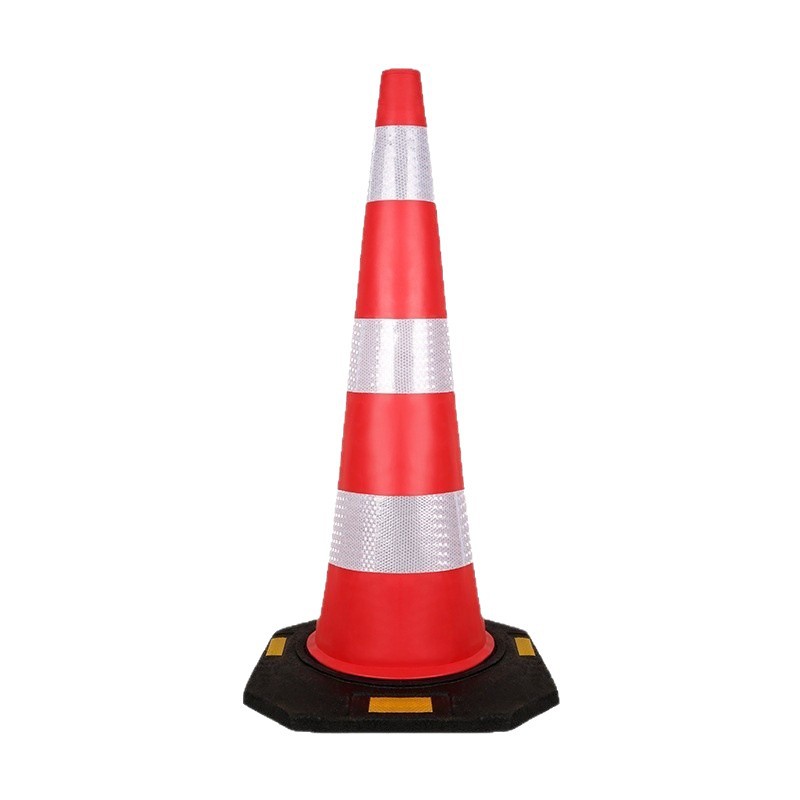 Reflective Rubber Road Cones Road Construction and Maintenance Traffic Safety Cones Thickened Wear-Resistant Warning Isolation Roadblocks Wholesale