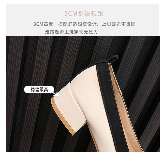 Giày cao gót nữ mũi vuông cổ thấp thắt nơ gót vuông 3–5 cm — Màu mơ, Màu nâu (màu trà sữa) chi tiết 10