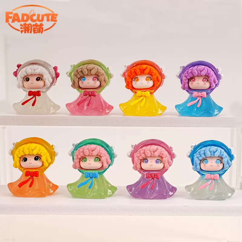 晴天娃娃卷发可可 树脂创意潮玩盲盒盲袋小摆件可爱装饰萌粒摆件