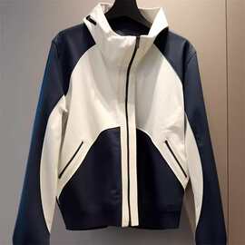 跨境欧货小众冲锋衣撞色外套女2024新款春季感超好看休闲