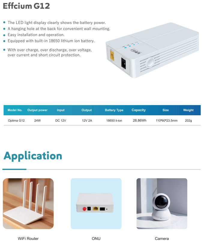 Fábrica directa DC12V2A router monitores UPS ininterrumpido alimentación de reserva mini ups móviles