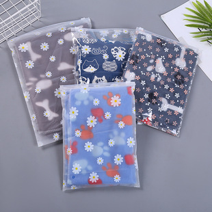 Transparent daisy eva bag underwear printed clothing zipper bag underwear printed frosted packaging bag spot