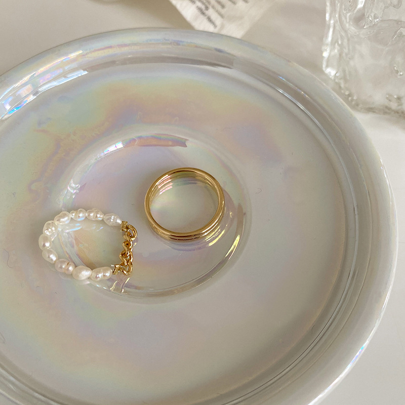 Set anelli di coppia con perla acqua dolce catena zircone donna_voghion.com