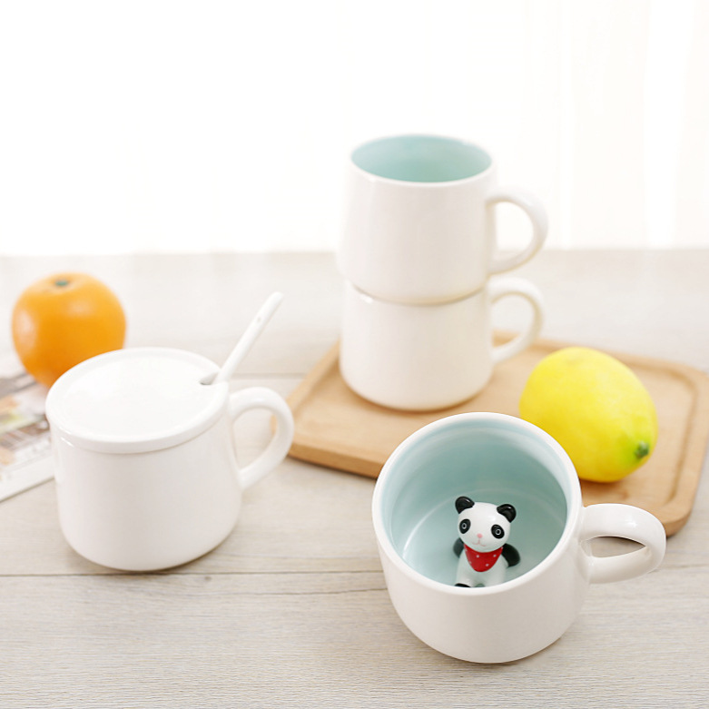 クリエイティブセラミックマグカップかわいいアニメ立体萌え動物牛乳コーヒーカップカップカップカップカップ|undefined