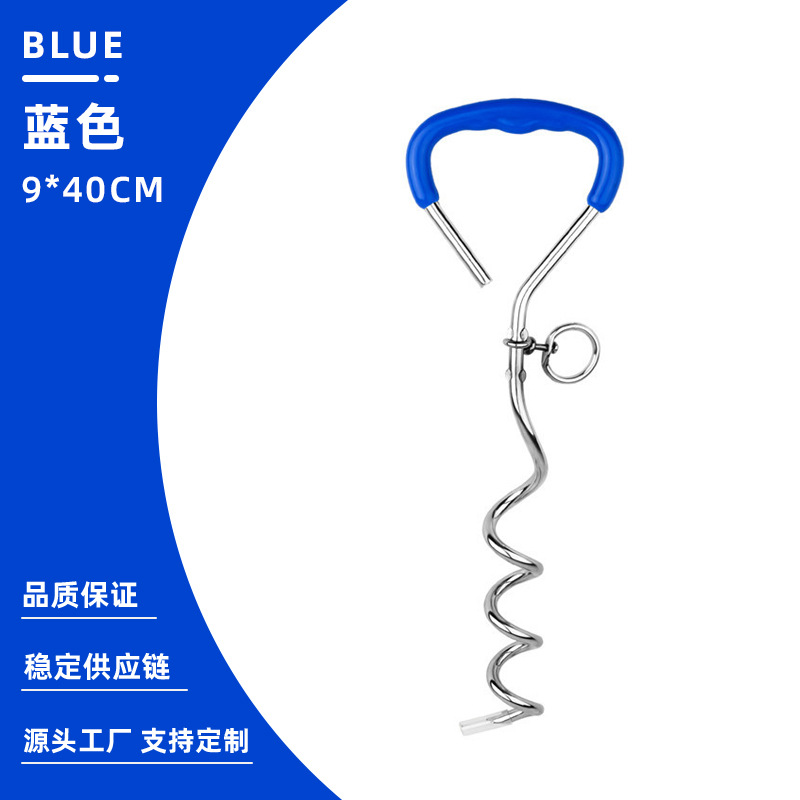 Fábrica en stock perro al aire libre perro pila fija pila cromo perno perro espiral tierra clavo tierra ancla perro perno Amazon Venta caliente