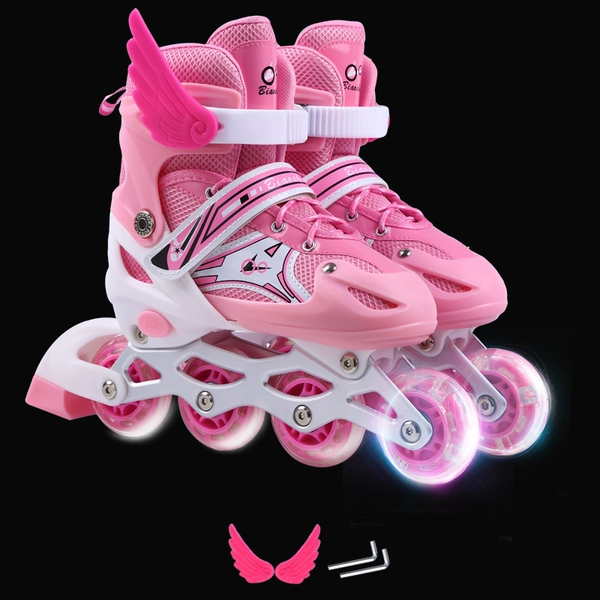 Pink single flash shoes (wings + wrench)