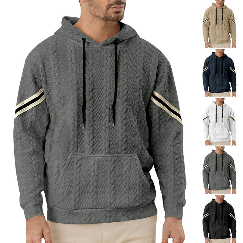 Europäisches und amerikanisches Herren-Sweatshirt mit Kapuze, leichtem Jacquard-Patchwork-Muster, trendig, lässig und sportlich_voghion.com