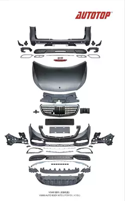 Suitable for Mercedes-Benz Vito 16-25 Vs680 Maybach Style Front and Rear Bumper Grille Kit Modification Can Be Customized (Big Surrounded) - change-maybach-surround-cover