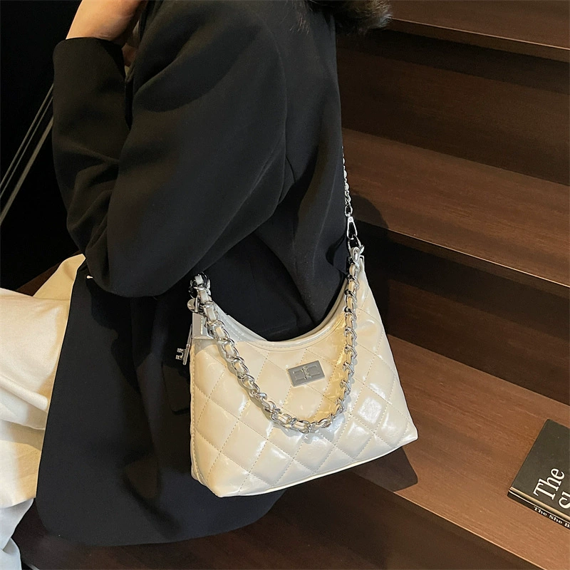 Цепочка, сумка через плечо, модная одно плечая сумка, стиль Chanel, сумка с цепью