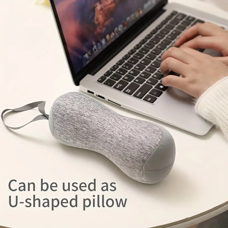 Mini cuscino da viaggio portatile per il collo, facile da riporre, ideale per dormire e fare un pisolino._voghion.com