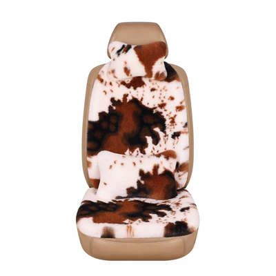 cow-pattern plush car seat cushions, universal, Wool pad