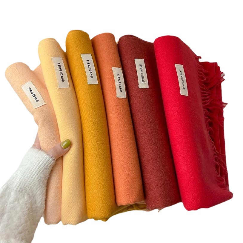 2026 New Imitation Cashmere Scarf for Women, Autumn and Winter Korean Style Versatile Japanese Style Solid Color Khaki Warm Neck Scarf Shawl for Men