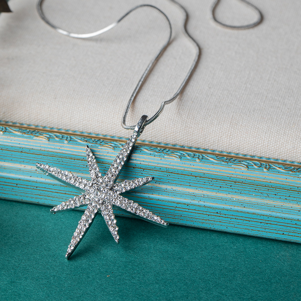 Fashion Simple Diamond Six-pointed Star Pendant Necklace display picture 4