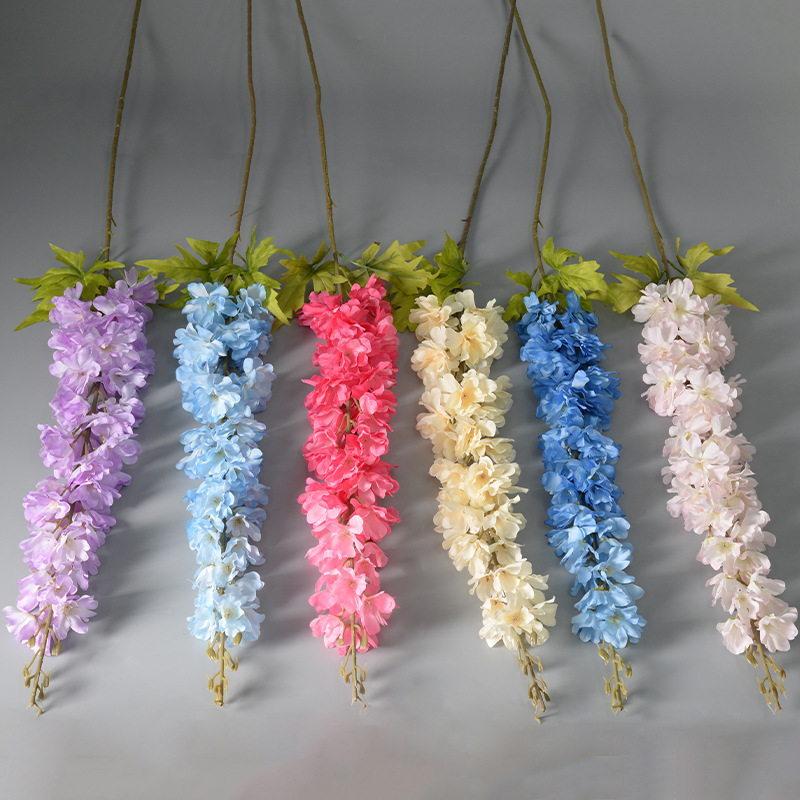 Simulación de flores de gran flower flying herba falsa flores de hincia, salón de bodas, filas de flores altas, filas de flores falsas, canales de flores falsas, props de fotografía de flores