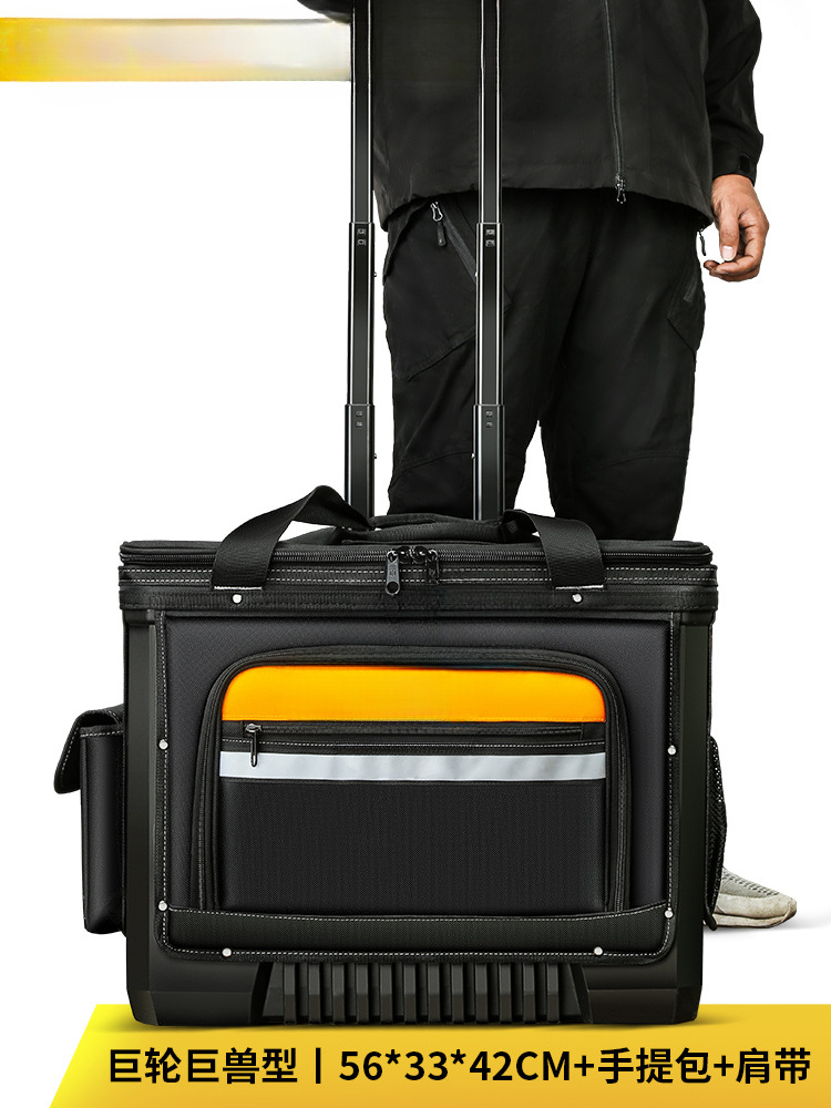 El kit de herramientas de barra de tracción multifunción gigante es resistente y duradero. Carro de lona con ruedas push-pull de grado industrial portátil