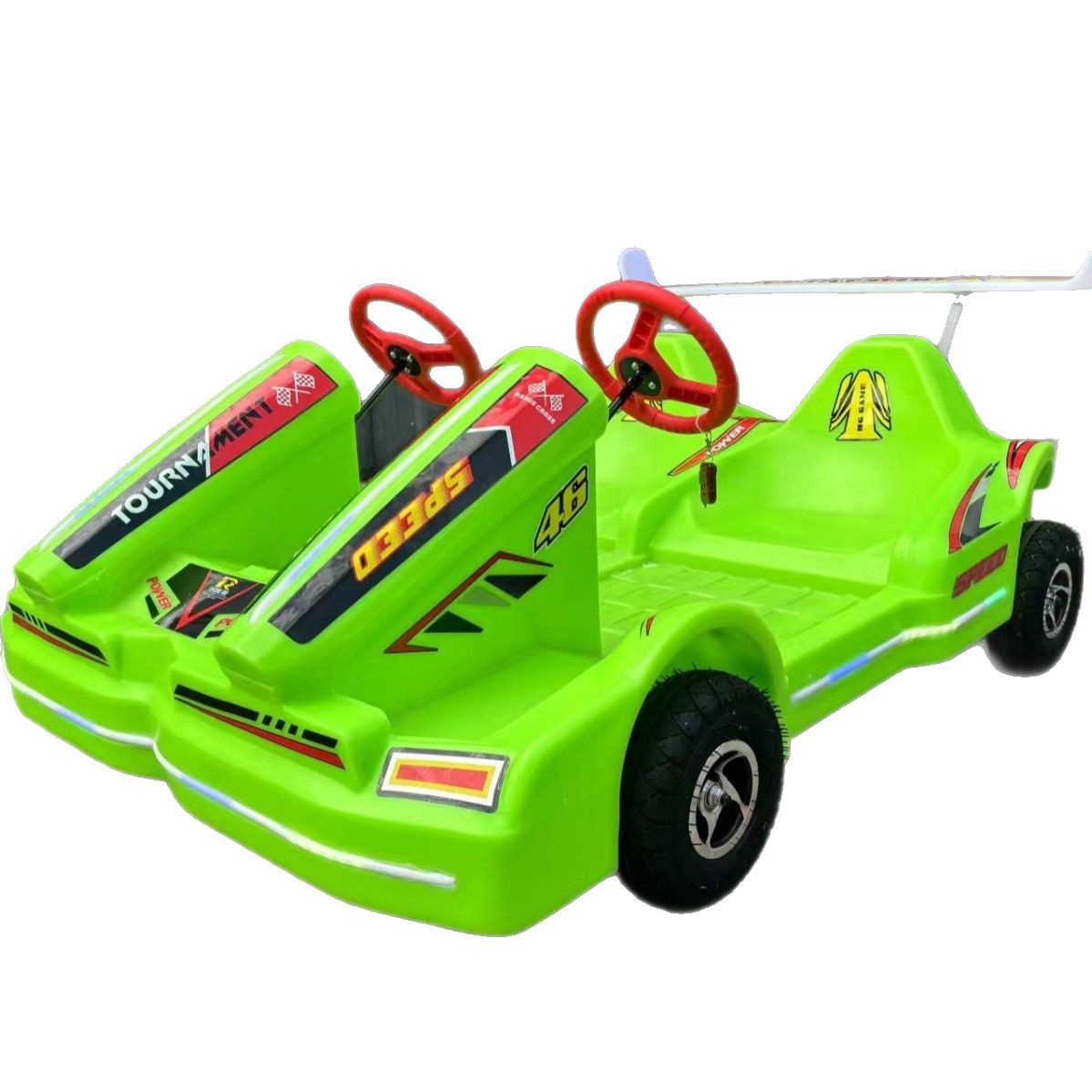 Karts de dos personas adultos pueden hacer cuadrado puestos de paseos de luces niños padres e hijos paseos eléctricos