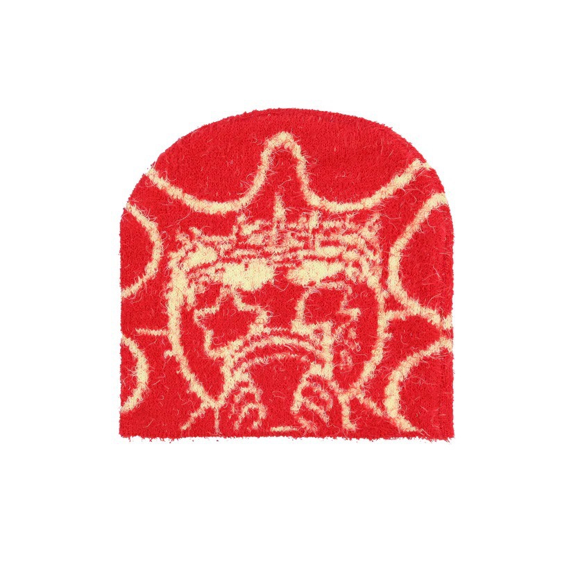 2025 modelos de otoño e invierno estilo europeo y americano transfronterizo moda salvaje frío y cálido patrón de dibujos animados patrón jacquard sombrero al por mayor