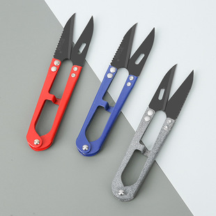Factory Direct Chinese horse Brand Yarn scissors color U-shaped toothed small scissors handmade DIY sewing tool accessories scissors
