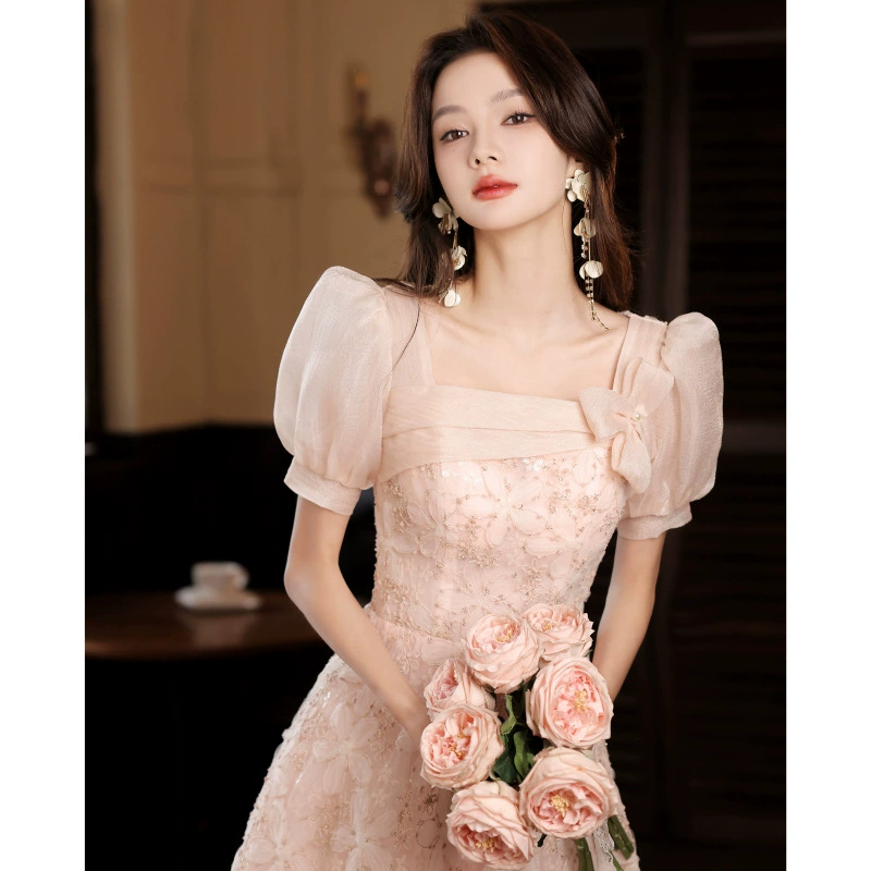 Вечернее платье женская юбка французская легкая роскошная ниша высокого класса чувство высокого уровня