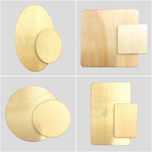 Laser Cutting Round Wood Chips DIY Oval/Rectangular Wooden Geometric Wood Chips Decorative Graffiti Small Wood Chips Wholesale