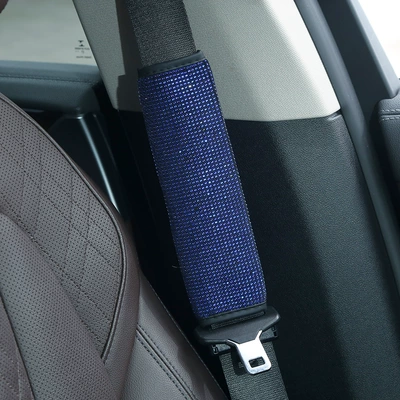 rearview mirror protective cover, wholesale — Steering wheel cover - blue-safety-belt-shoulder-pad-38cm