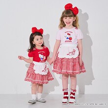 2025年新款日系女童田园美丽公主风格子裙＋短袖kitty猫T恤