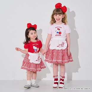 2025 new Japanese girls pastoral beautiful princess style plaid skirt + short sleeve kitty cat T-shirt