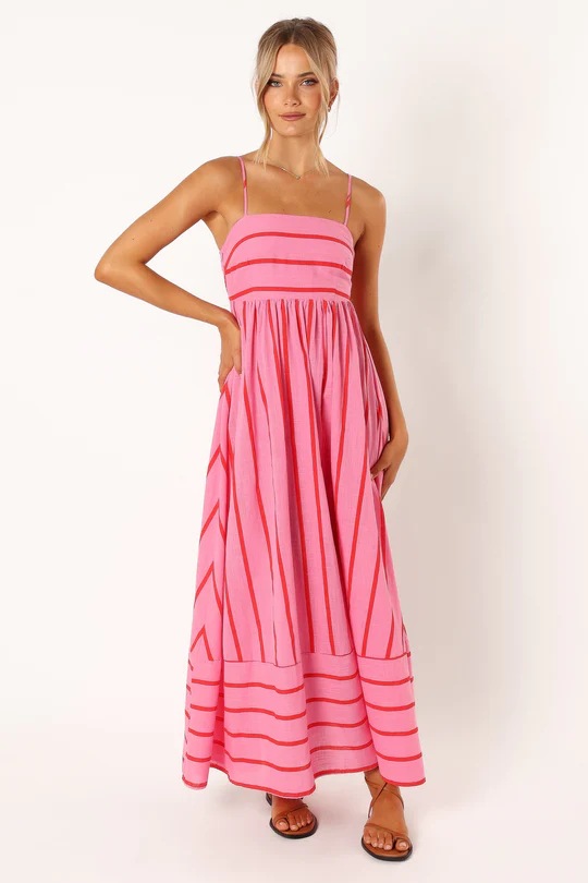 Women's Strap Dress Regular Dress Elegant Streetwear Strap Sleeveless Stripe Midi Dress Daily display picture 13
