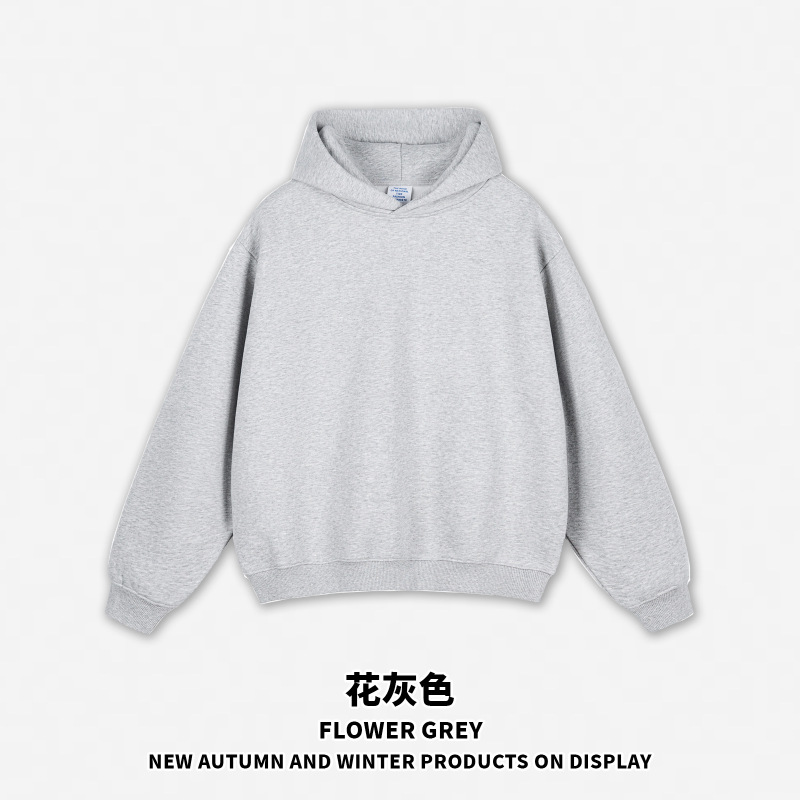 RS男装|跨境Boxy连帽衫短宽重磅350G抓绒cleanfit连帽卫衣hoodie|undefined
