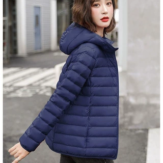 反季清仓大码羽绒服女款立领连帽韩版可爱修身轻薄款宽松长袖外套