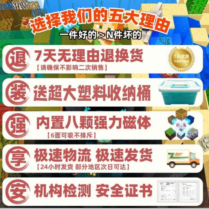 私の磁気ブロック世界ビルディングブロック子供の教育ミニ世界おもちゃさまざまな組み立てゲーム周辺ギフト|undefined