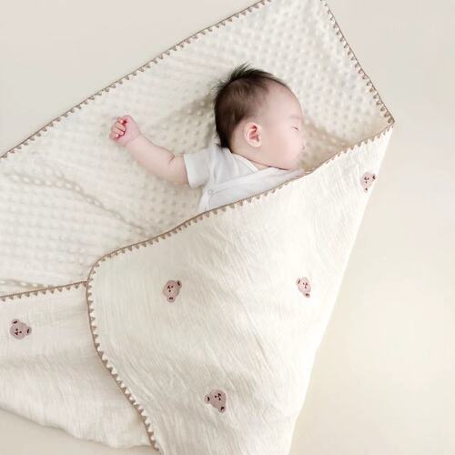 Flocked fabric bean blanket wholesale embroidery craft soft and comfortable baby kindergarten towel cover dropshipping