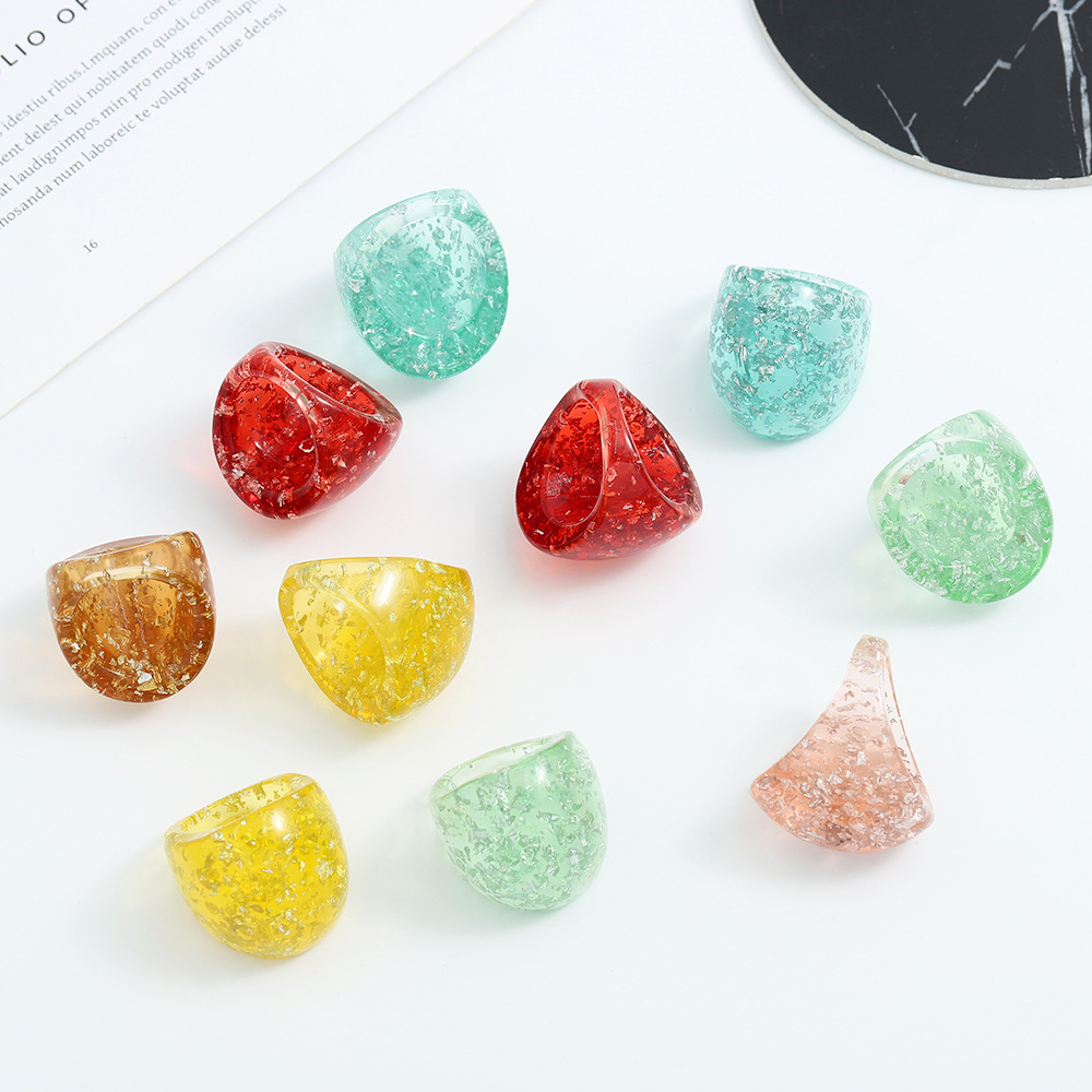 Fashion Geometric Resin Rings