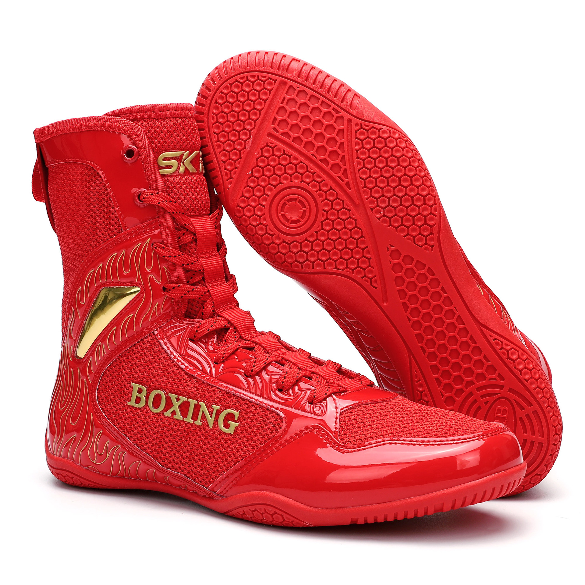 Breathable Cross-Border Boxing Shoes for Competition and Training, Men's Wrestling Shoes, Fighting and Martial Arts Shoes, Gym Weightlifting and Squat Shoes for Women