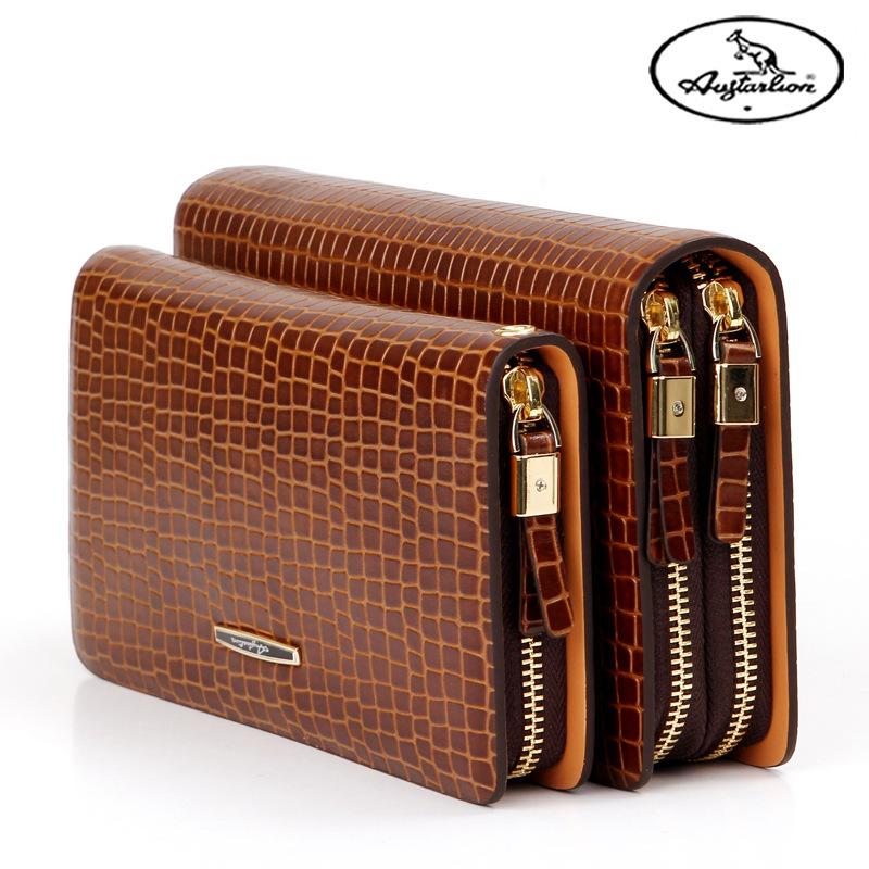 genuine goods Australian Kangaroo Men's Wallet Clutch Bag Genuine Leather Gift Wallet Vertical Long Horizontal Men's Top Layer Cowhide