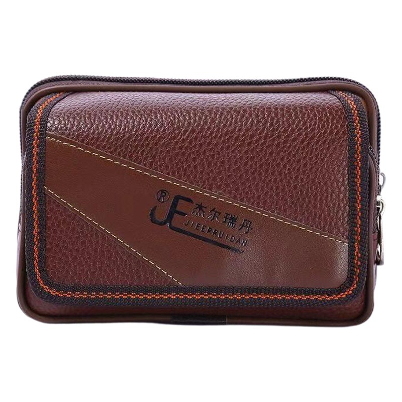 Factory wholesale men's belt mobile phone waist bag horizontal PU leather multifunctional change key bag leisure mobile phone bag