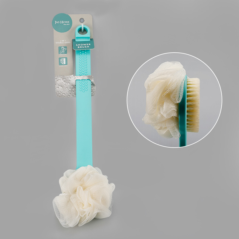 Hogar mango cuadrado de doble cara Bola de baño cepillo de baño de nylon cepillo de baño de pelo suave cepillo de baño Baño frotar de nuevo en stock al por mayor
