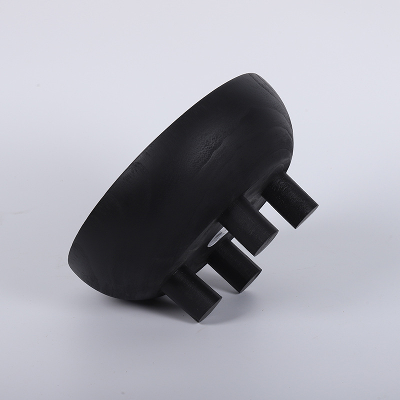 Bandeja de escritorio de Wabiji, madera de paulownia, bandeja de aperitivos de madera maciza redonda, bandeja de frutas, mesa de café para sala de estar, casa de familia, decoración de troncos de alta sensación de ji