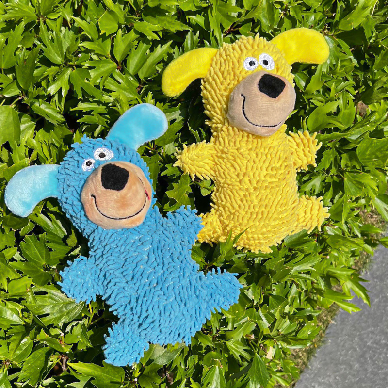 Ready-Made Dog Toys, Cute Sounding Teeth Grinding and Teeth Cleaning Interactive Companion Dog Plush Mop Toys Pet Toys