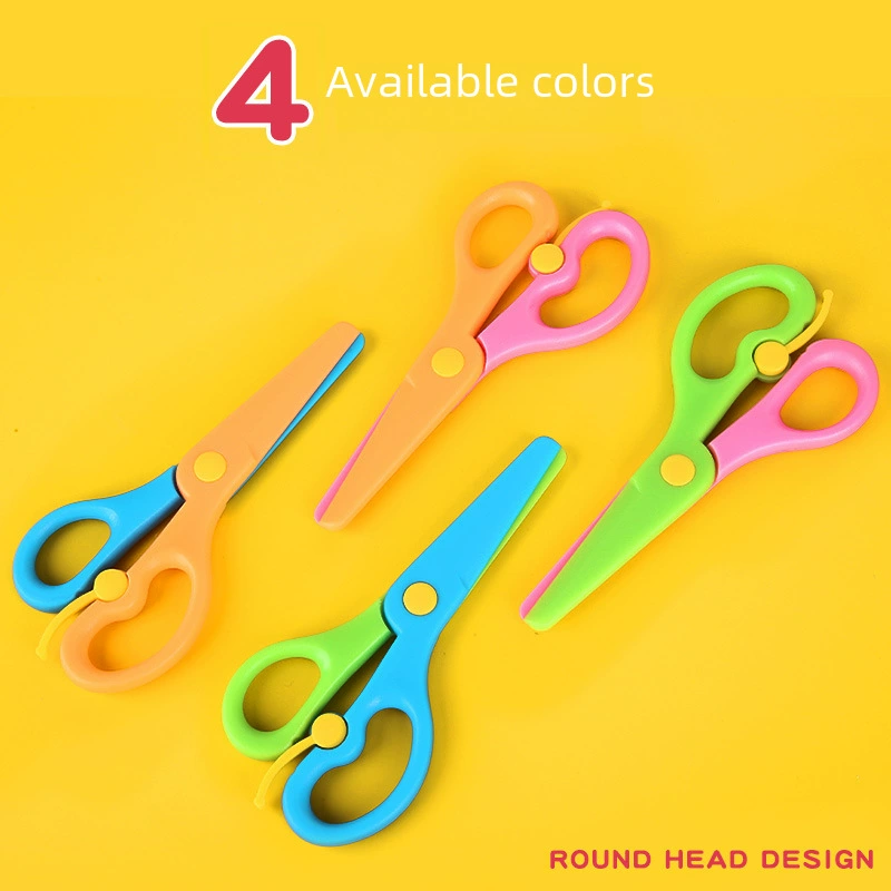 Children's plastic art scissors for kindergarten, harmless safe origami, handmade