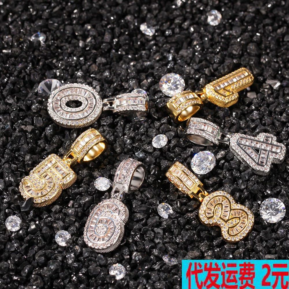 Новый цифровой хип-хоп с цирконом кулон ожерелье альтернативный дизайн прилив бренд ожерелье DIY сшивание аксессуары