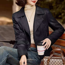 春秋季新款小皮衣女短款外套韩版修身黑色机车服皮夹克显瘦8805