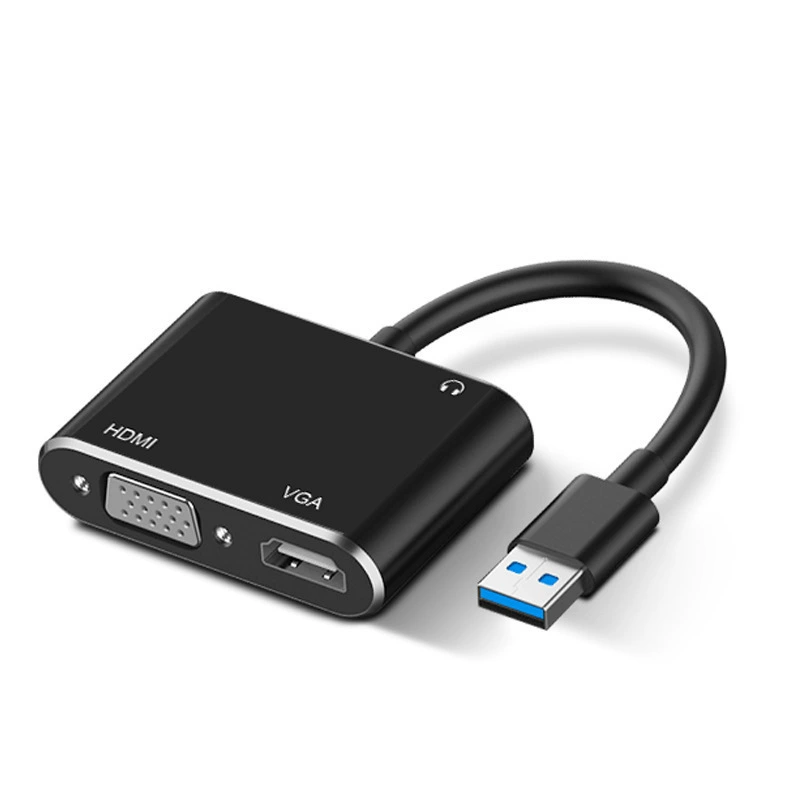 USB3.0 ротор HDMI+VGA HD видео конвертер USB 1.2 - один вход и два выхода с аудио