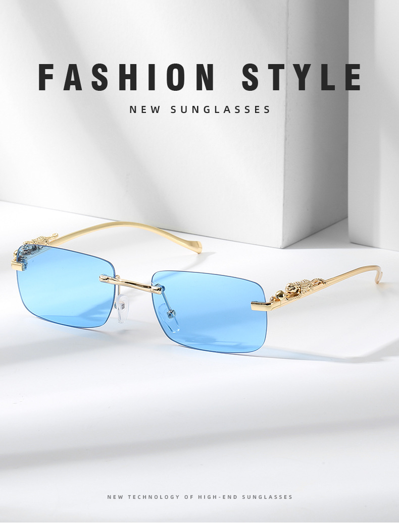 35g Weight Frameless Glasses Structure Basic Streetwear Square PC UV400 Protection Square Frameless Women's Sunglasses