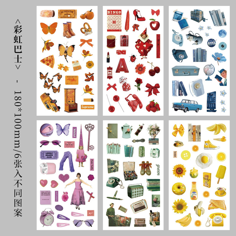 Nostálgico coleccionista diario pegatinas transfronterizas retro pegatinas de Niños Americanos creativo Goka Diario material pegatinas