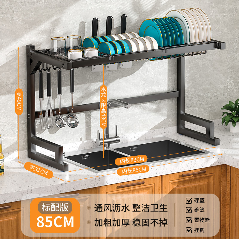 Escurreplatos de Acero Inoxidable para Fregadero - Organizador de Vajilla para Cocina