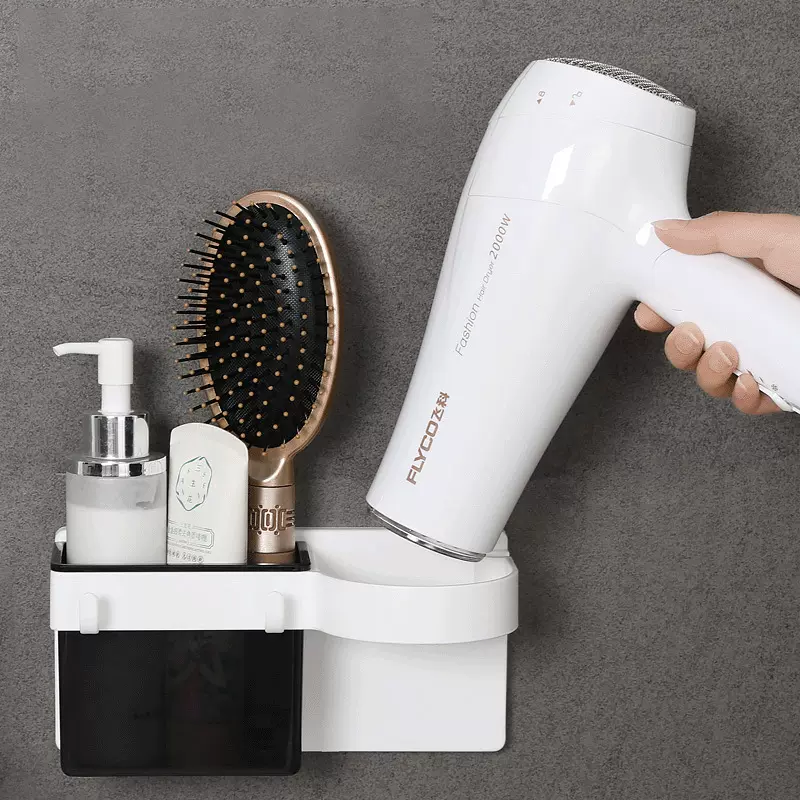 定制吹风机置物架免打孔浴室卫生间厕所电吹风收纳风筒架子厂家