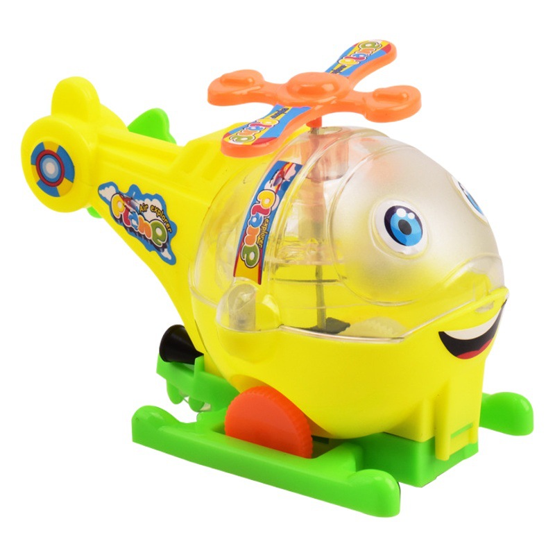 Línea de tracción de los niños aviones de dibujos animados línea de tracción modelo de helicóptero novela puesto premio de jardín de infantes juguetes al por mayor